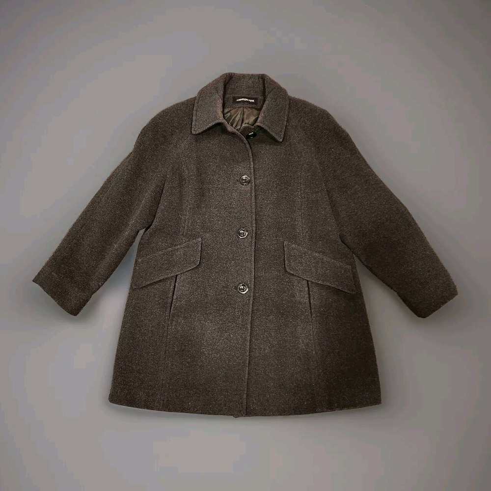 London Fog Women's PeaCoat Wool Blend Single Breasted Jacket Large
